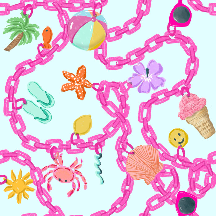 Summer charm lt blue pink chain