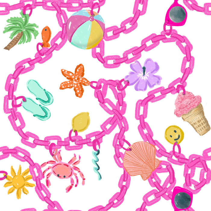 Summer charm white pink chain