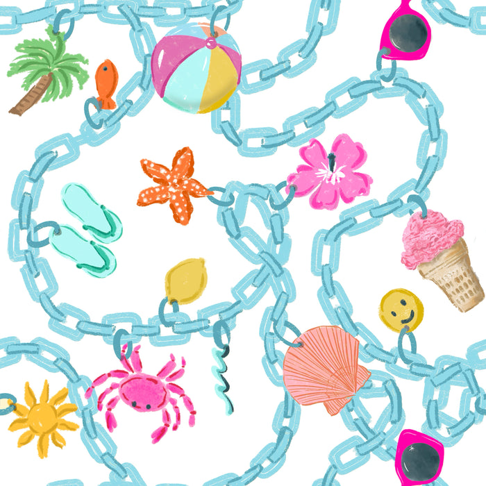 Summer charm white blue chain