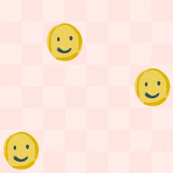 Summer smiles check lt pink checker