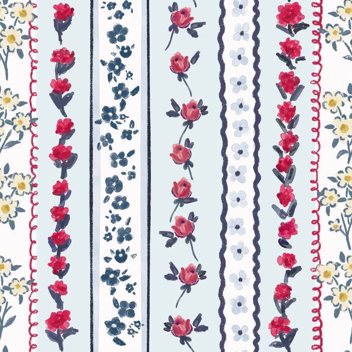 Sweet americana posy stripe with navy blue