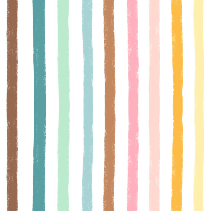 Sweet faded stripe white multi pink