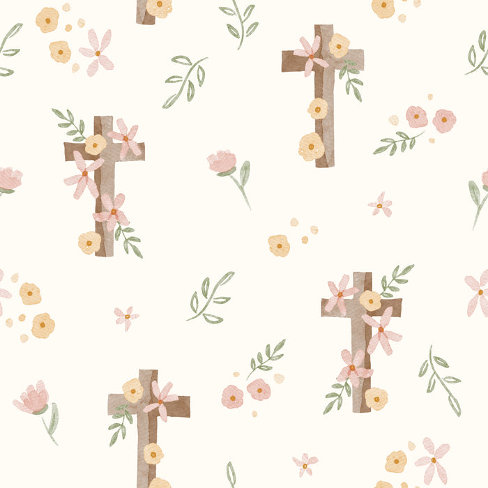 Floral Easter crosses- Cream