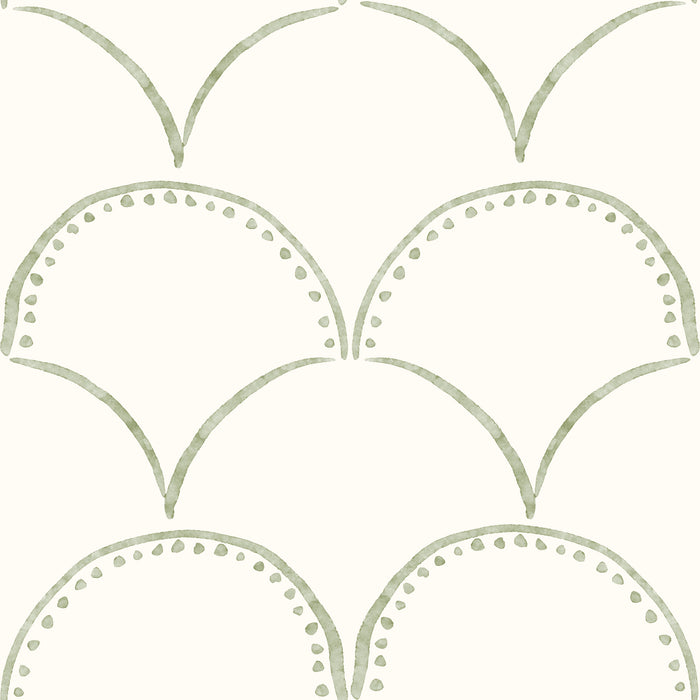 Simple Scallop-green on cream