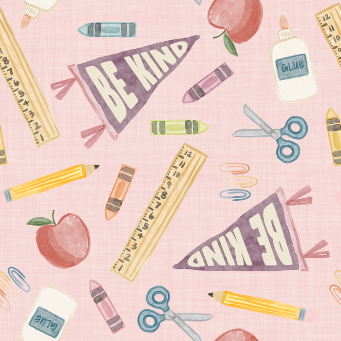 School Supplies-Pink Linen