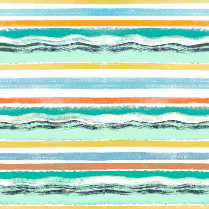 Tidewater stripe white multi aqua