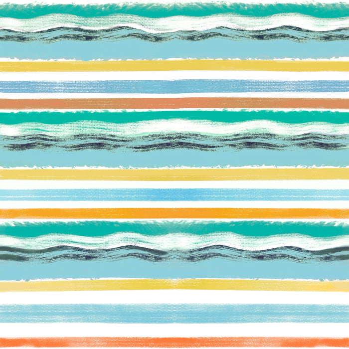 Tidewater stripe white multi turq blue