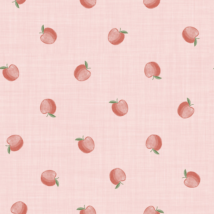 Tossed Apples- pink linen