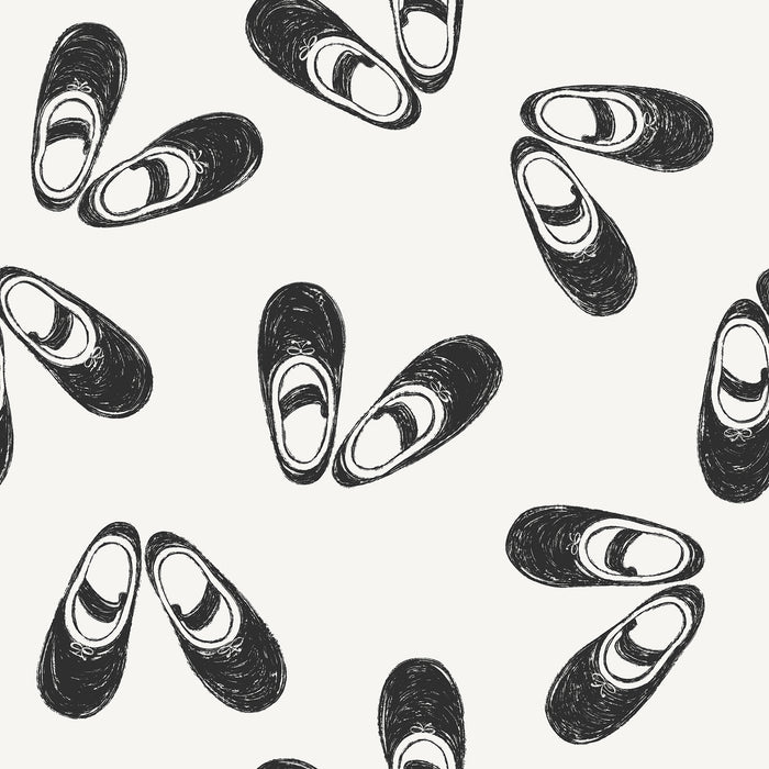 Tossed Ballet Slippers Charcoal Black and Creamy White6