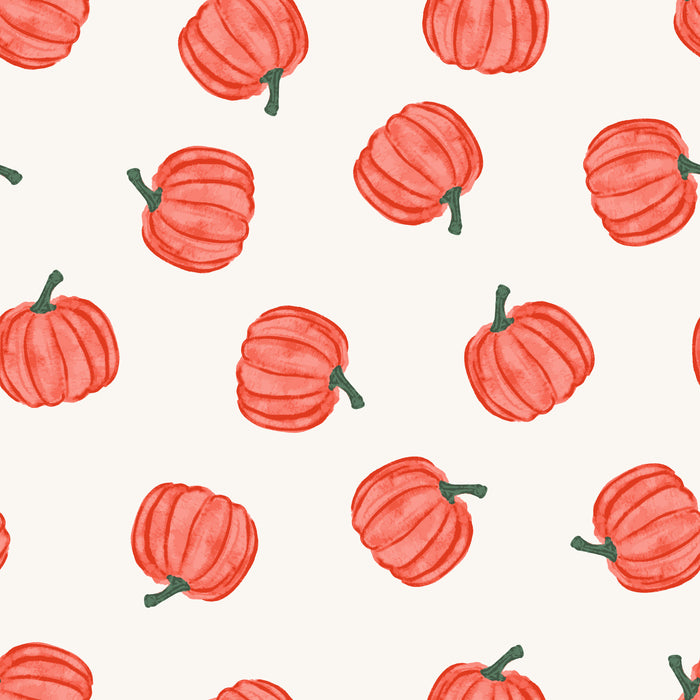 Tossed Pumpkins Orange in White