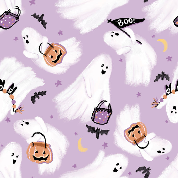 Trick or treat ghost dusty purple