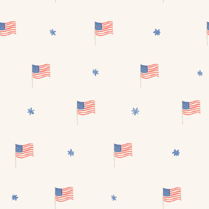 USA flags and stars- cream10