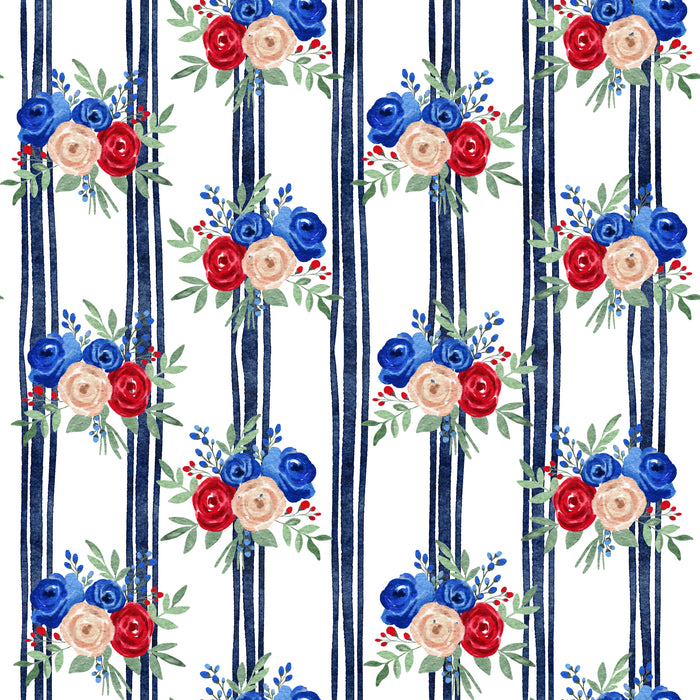 Vertical Stripe RWB Bouquet Floral