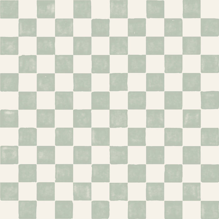 Watercolor check- light sage