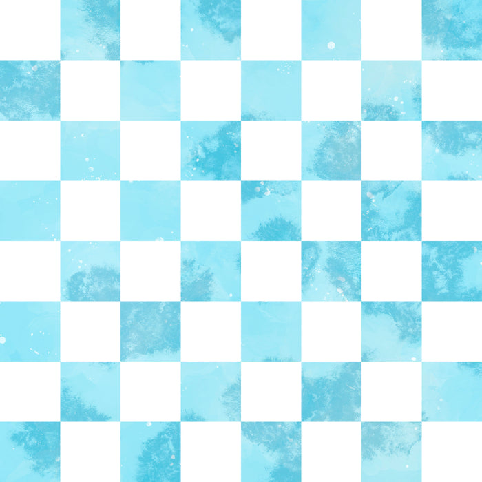 Watercolor checker blue