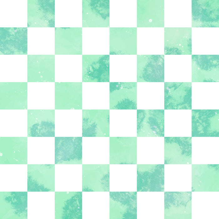 Watercolor checker green
