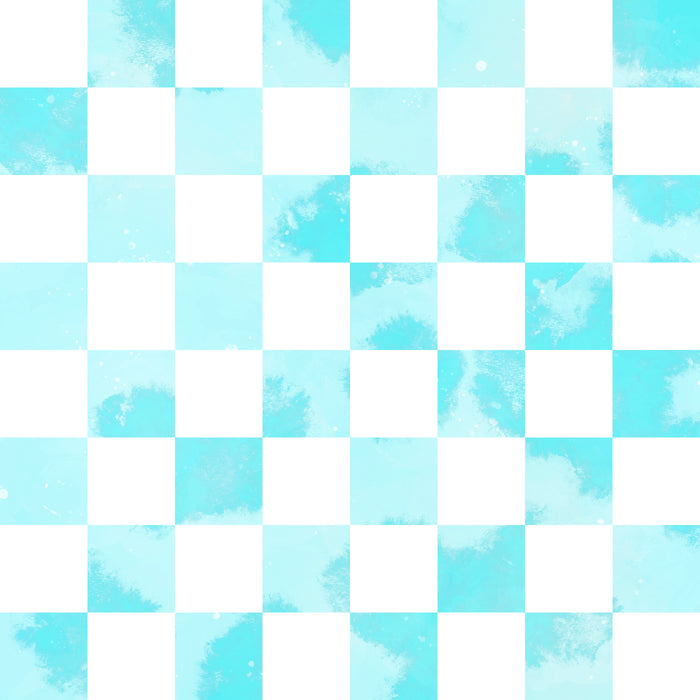 Watercolor checkers turquoise