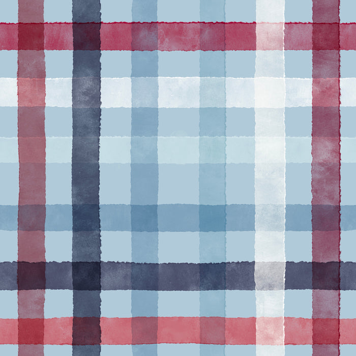 Watercolor plaid dusty blue