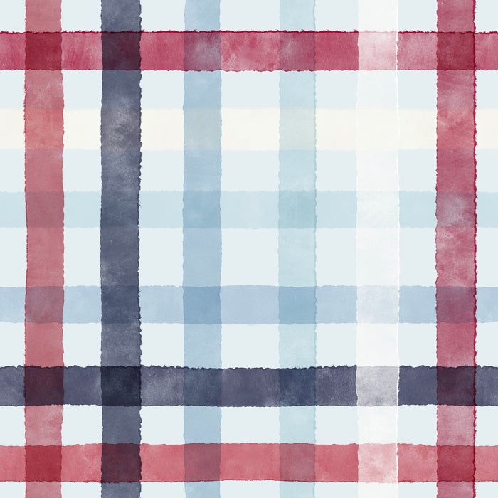 Watercolor plaid light dusty blue