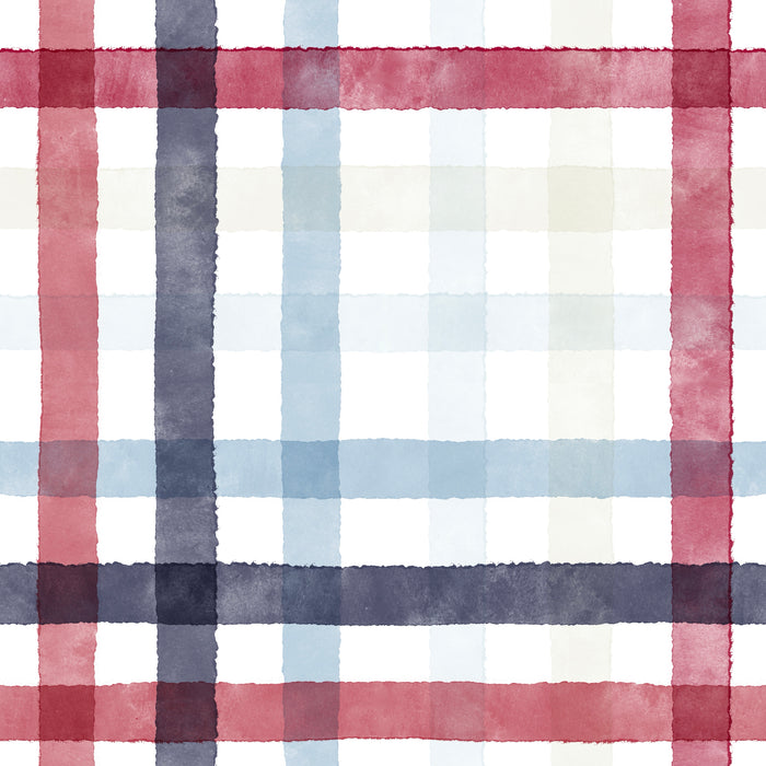 Watercolor plaid white