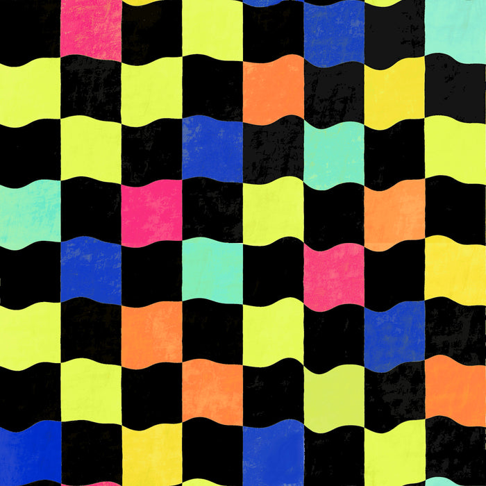 Wavy checker multi black