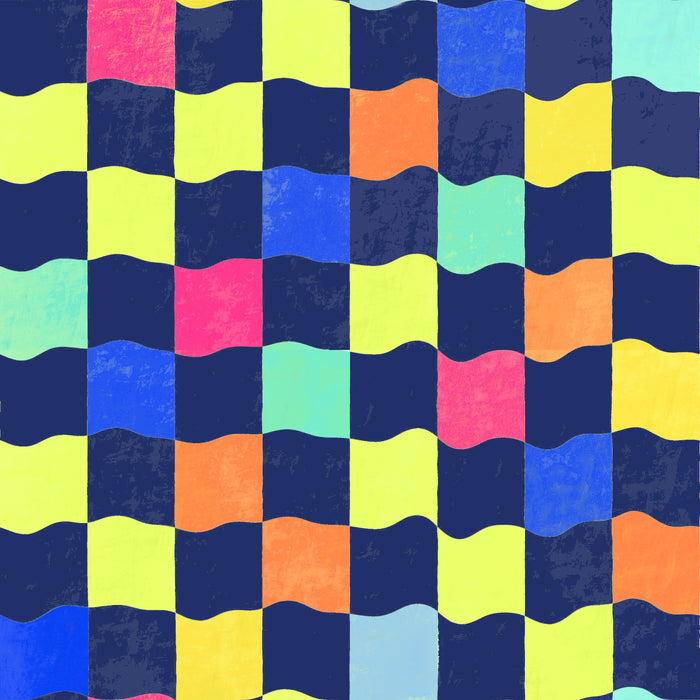 Wavy checker multi navy