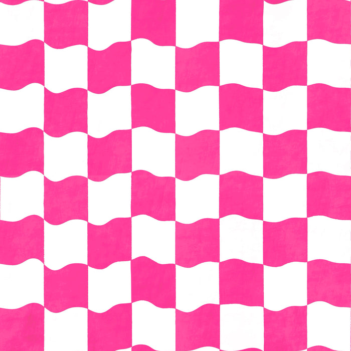 Watercolor wavy checker pink