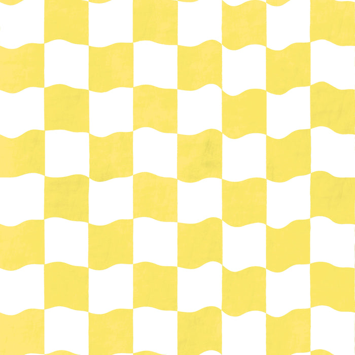 Wavy watercolor checker yellow