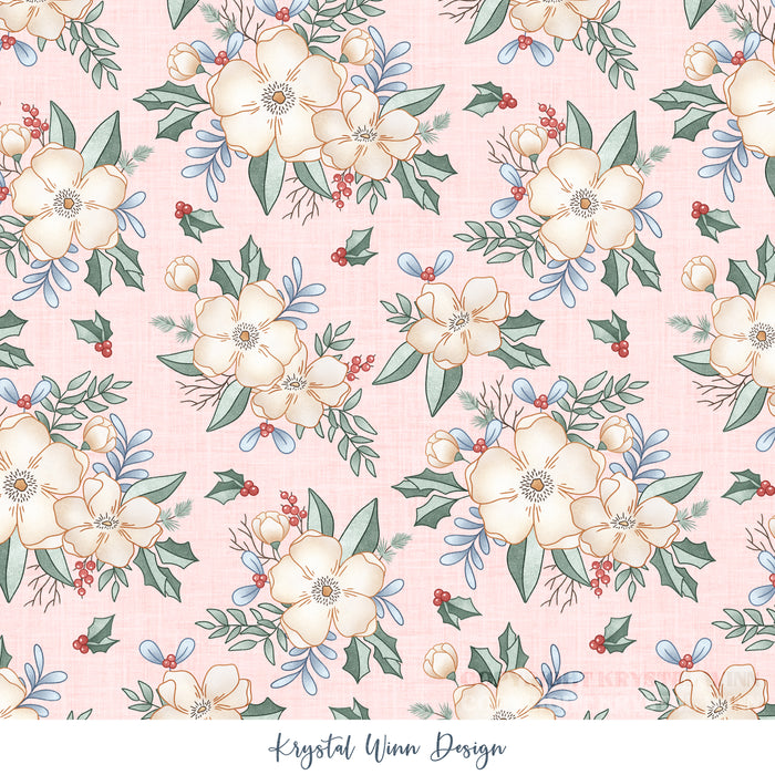 Winter Wonderland Floral Baby Pink