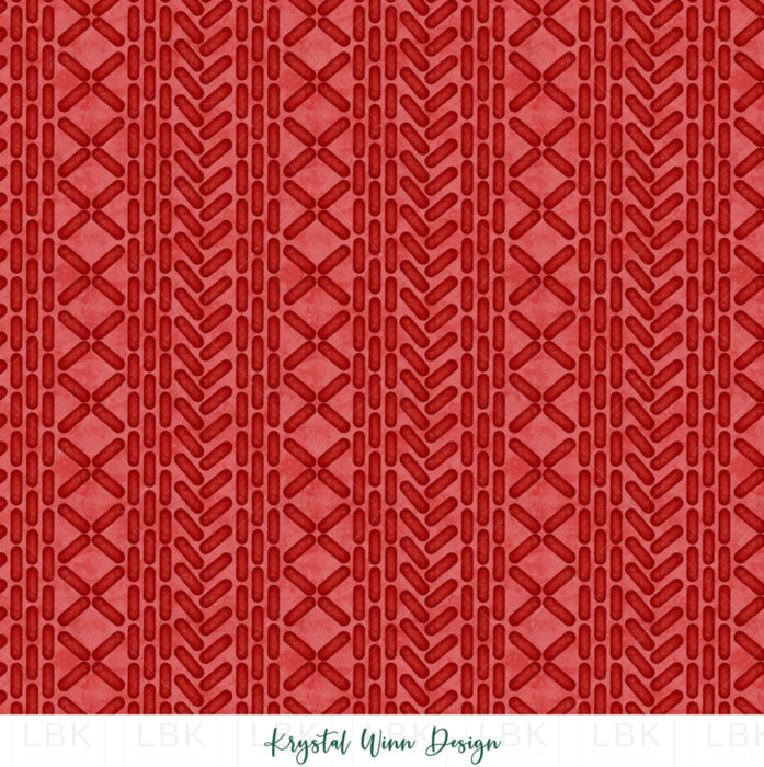 All I Want For Christmas Cable Knit Red Fabric