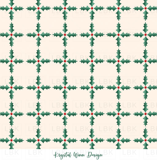 All I Want For Christmas Holly Plaid Fabric
