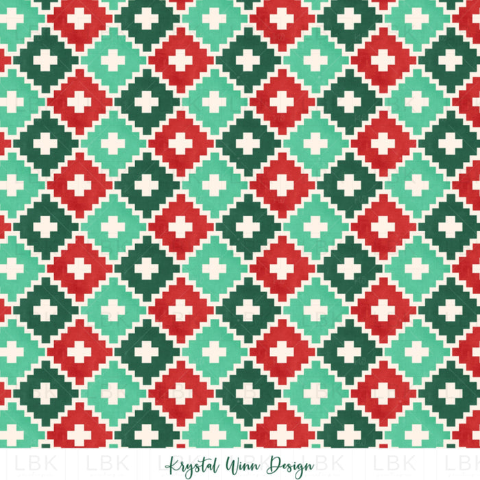 All I Want For Christmas Western Green Fabric