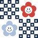 American Checkers Y2K Flower Pattern