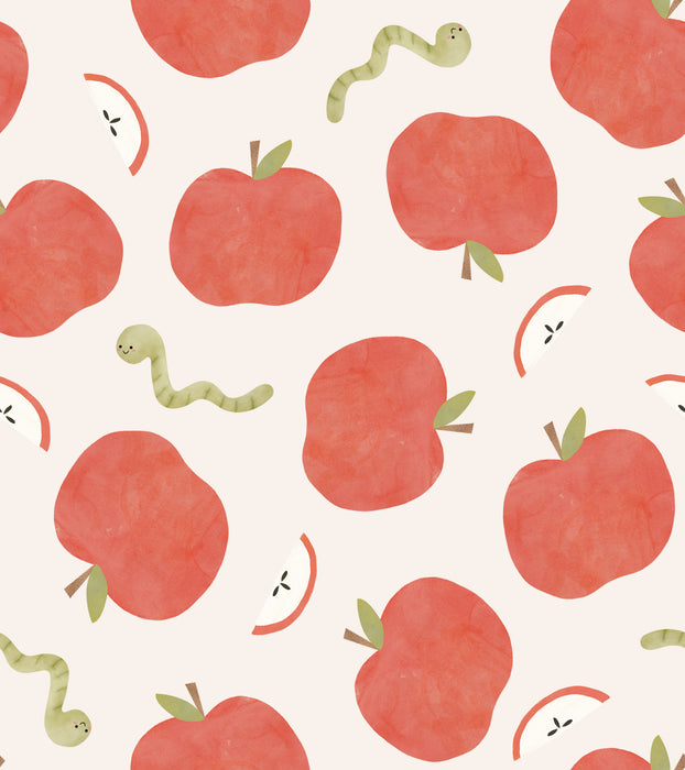 Apples & Worms on Beige