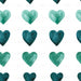 Aqua Blue Watercolor Hearts