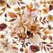 Autumn Spice Watercolor Florals On Bone