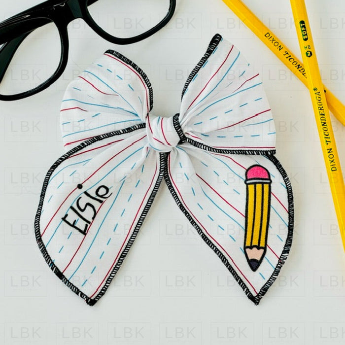 Back To School: Personalized Name Bow