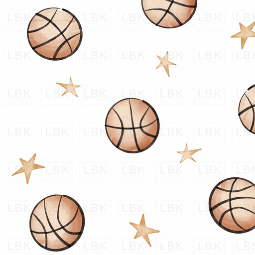 Basketball And Stars - White