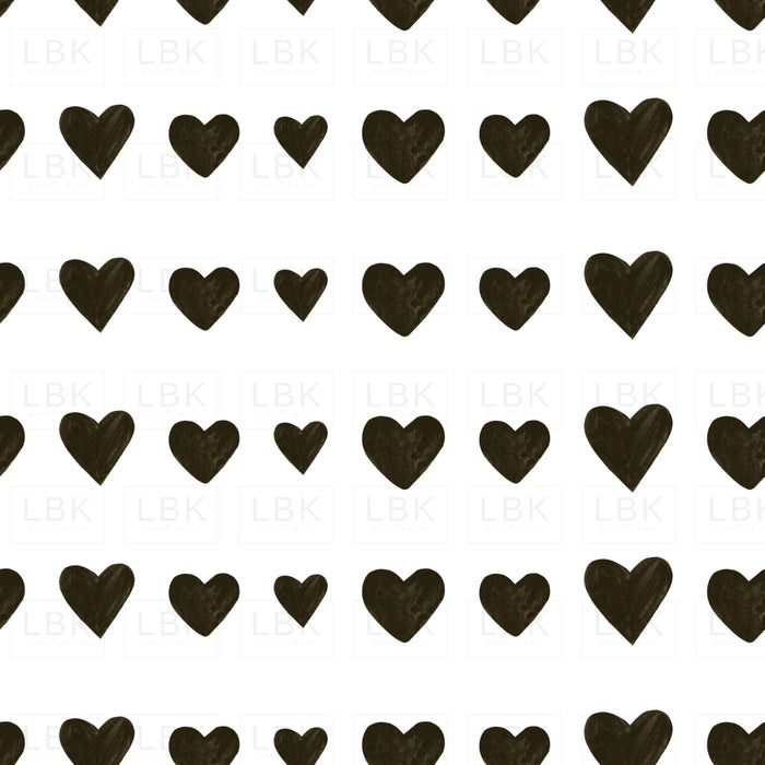 Black And White Watercolor Hearts