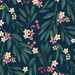 Blooms And Branches On Navy