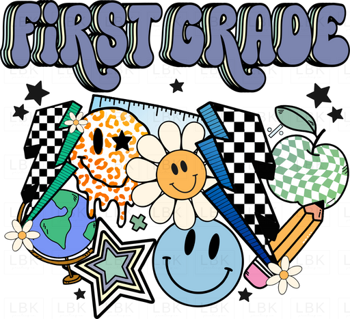 Blue Back To School - First Grade