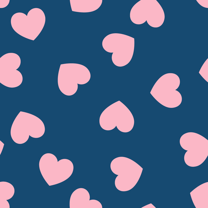 Blue Pink Hearts Pattern