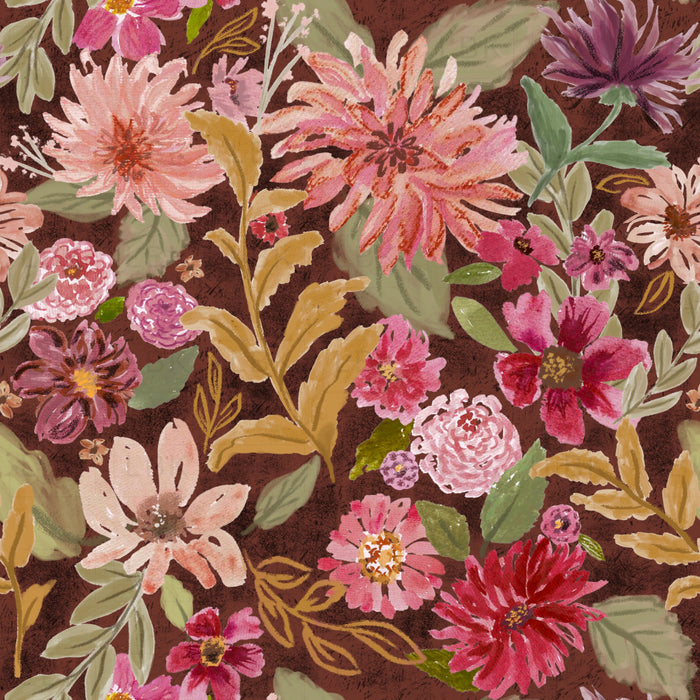 boho blooms in brown