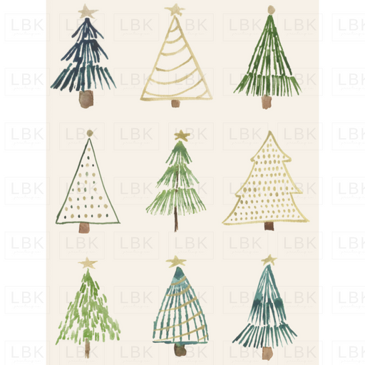 Boho Christmas Trees On Cloud