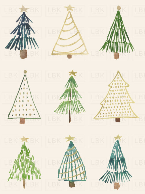 Boho Christmas Trees On Cloud