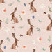 Boho Woodland Bunnies On Beige Bisque