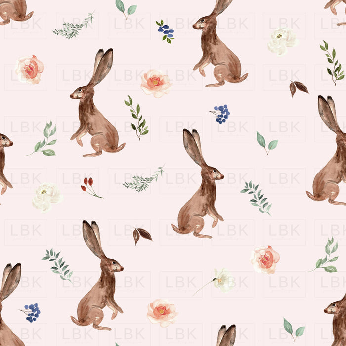 Boho Woodland Bunnies On Peep Blush