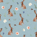 Boho Woodland Bunnies On Tower Gray Blue