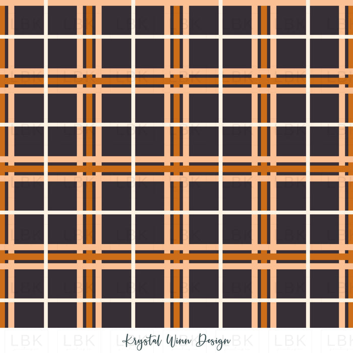 Booojee Plaid Orange And Black