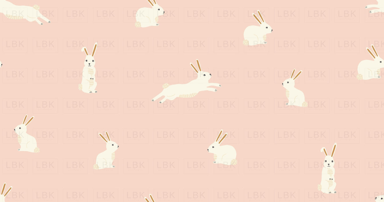 Bunny Rabbits On Light Pink